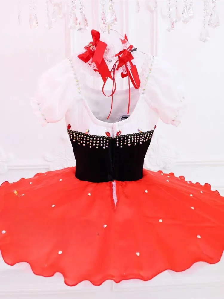 Custom Little Red Riding Hood with Big Bad Wolf female variation tutu dress ballet performance Tutu dress