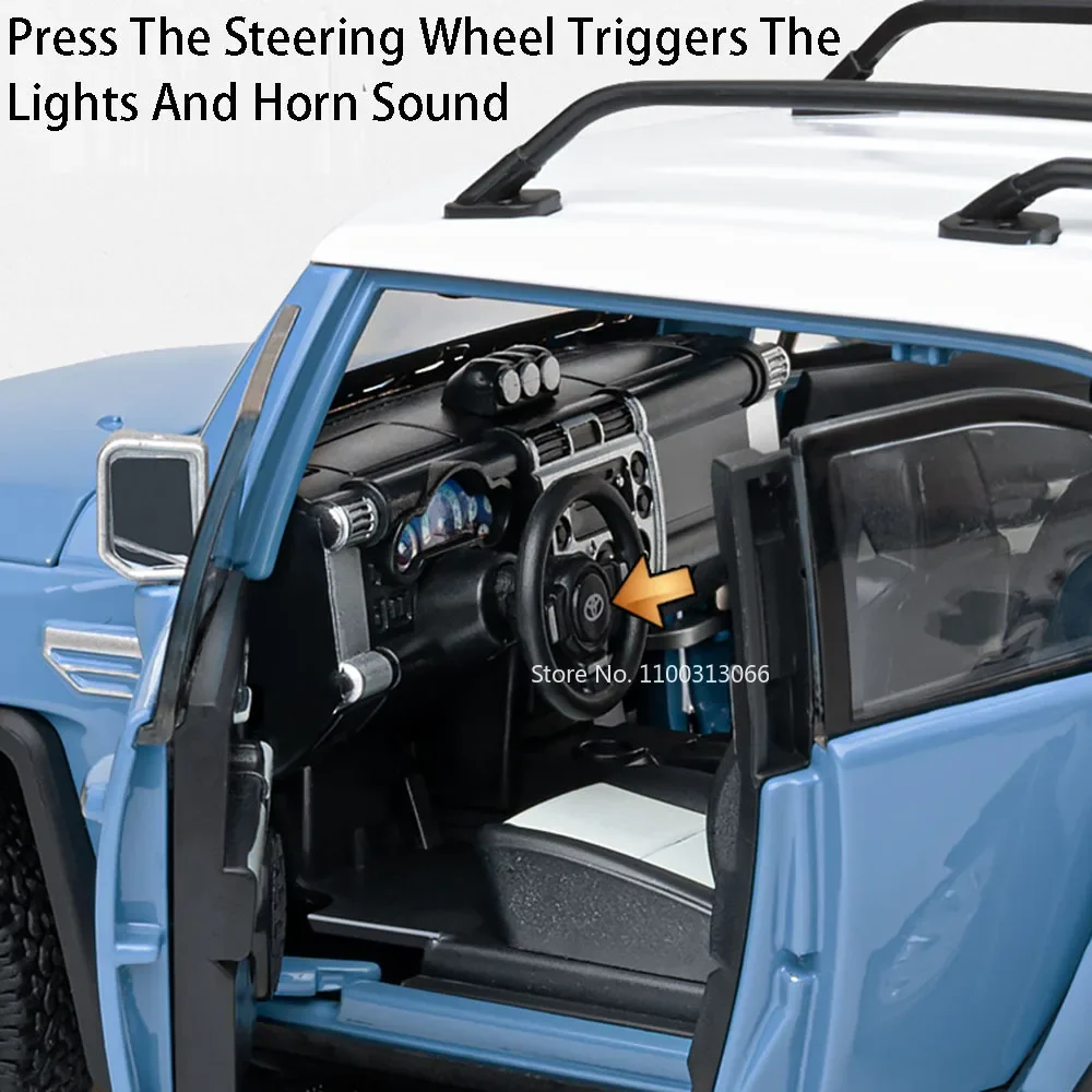 Maßstab 1:24 Legierung FJ LAND CRUISER Autos Spielzeug Miniaturmodelle Licht Sound Zurückziehen Fahrzeuge Gummireifen Auto Jungen Festival Geschenke