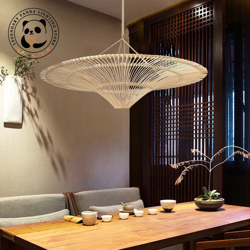 Japanese Wai-sabi Pendant Lights Hand-made Vine Weaving Chandelier Bedroom Parlor Dining Room Homestay Teahouse Lamp Luminaries