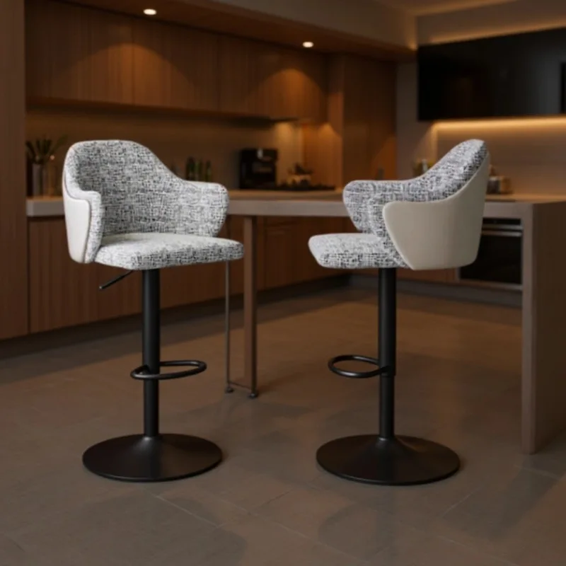 Minimalist high stool light luxury rotating chair lifting back chair