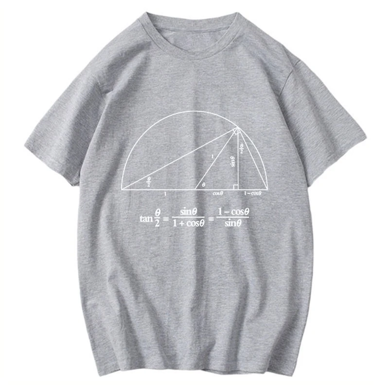صيف جديد العلوم الرياضيات المثلثية وظيفة صيغة قصيرة الأكمام تي شيرت مستقيم-طالب أعلى جودة تي شيرت