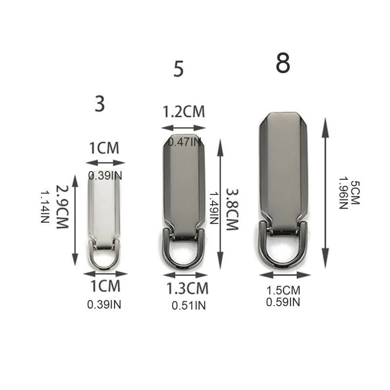 Kits tiradores repuesto reparación fijador cremallera Metal para mochila, bolsos y abrigos