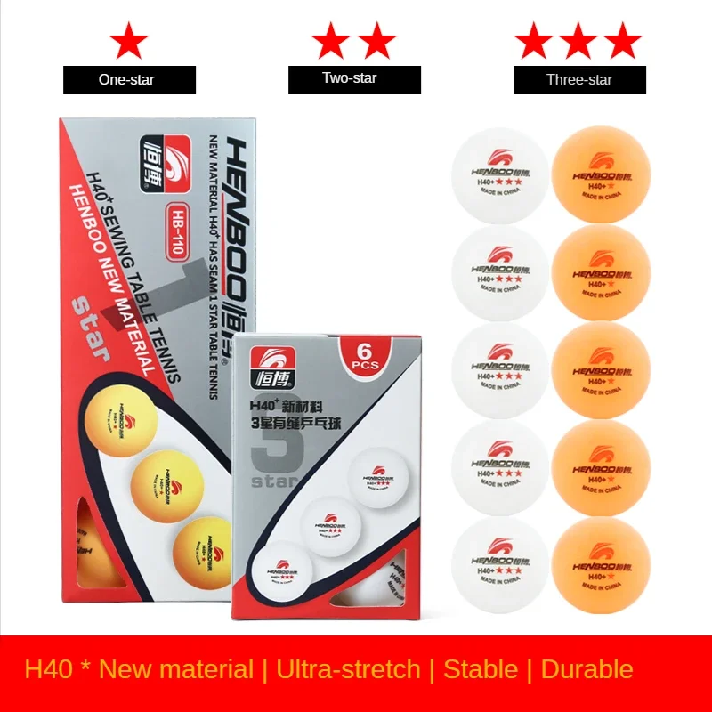 H40+New Material Table Tennis One Star Two Star Three Star Stable Endurance Training Ball