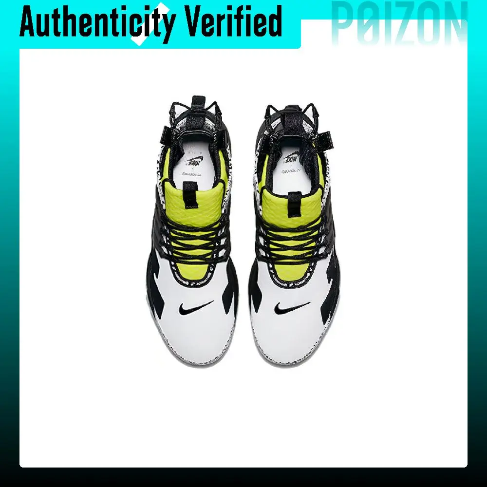 Nike Air Presto Casual Shoes Unisex Mid-top Black/White/Yellow AH7832-100 view 5