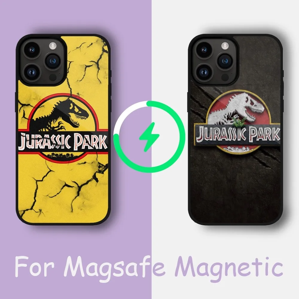 D-Dinosaur Jurassics Parks Phone Case For iPhone 15 14 13 12 11 Pro Max Plus Phone Magnetic for Macsafe Cases Cover