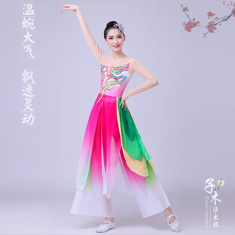 Dames Oude Chinese Kostuum Klassieke Dansvoorstelling Vrouwelijke Elegante Chinese Stijl Yangko Kostuum Set