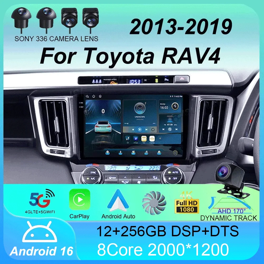 

Android 16 Car Radio Carplay Auto For Toyota RAV4 Rav 4 2013 2014 2015 2016 2017 2018 2019 Multimedia Video Player GPS Head Unit
