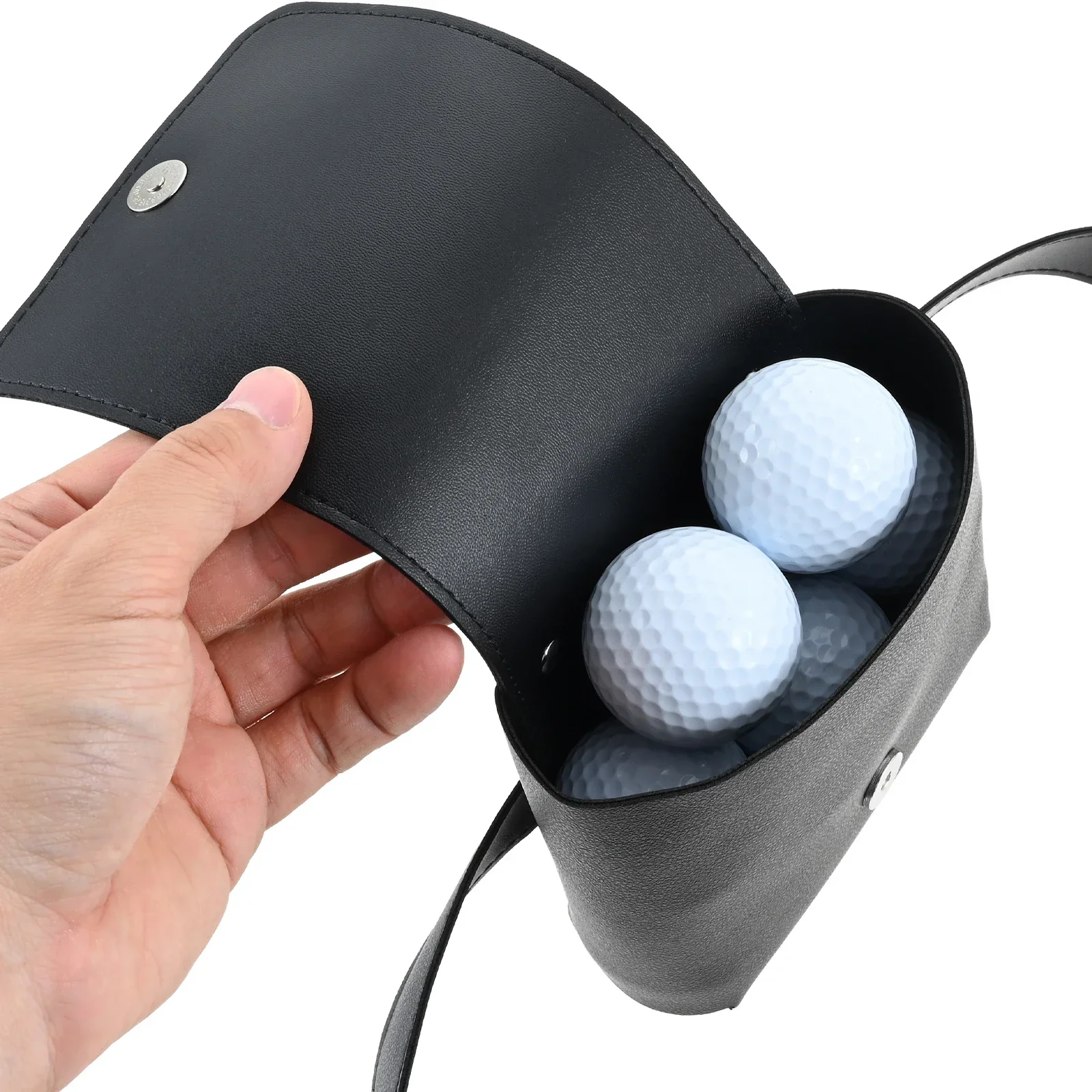 Saco de cintura durável PU Leather Golf Ball, Bolsa de bolas de golfe, pendurado no cinto, ao ar livre, impermeável Storage Case, Golfer Presentes, Homens e mulheres