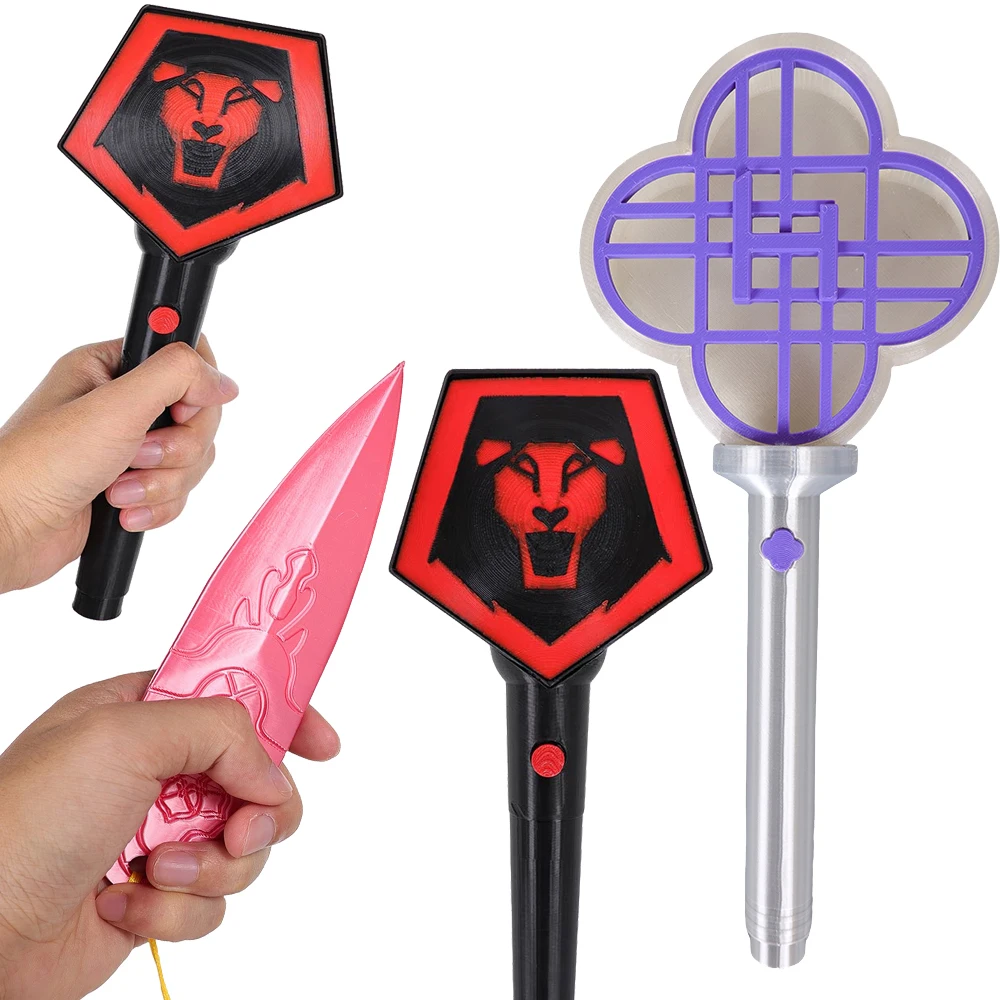 

Hunter KPop Fan Support Stick Cosplay Props Zoey 3D Printed Girls Group Stick Boomerang Lightboard Demons Roleplay Accessories