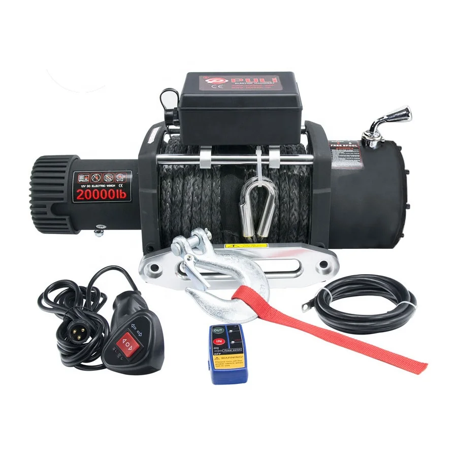 

PULI High Quality Off Road 12V/24V 4*4 Winch 20000lbs With Synthetic Rope