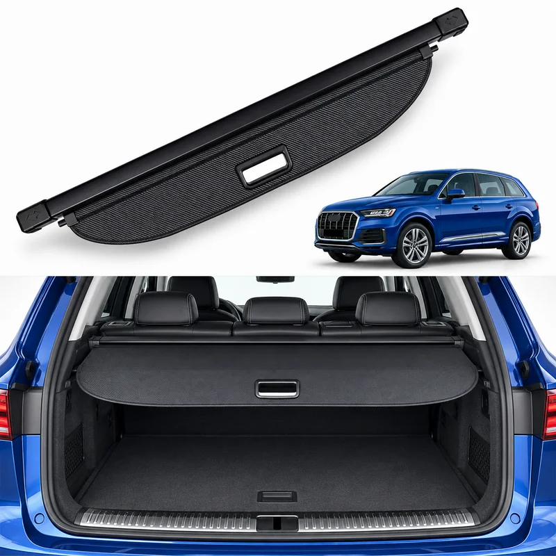 For Audi Q7 4L 2006-2015 Cargo Cover Trunk Privacy Easy-Install Durable Parcel Rack Car Storage Accessories