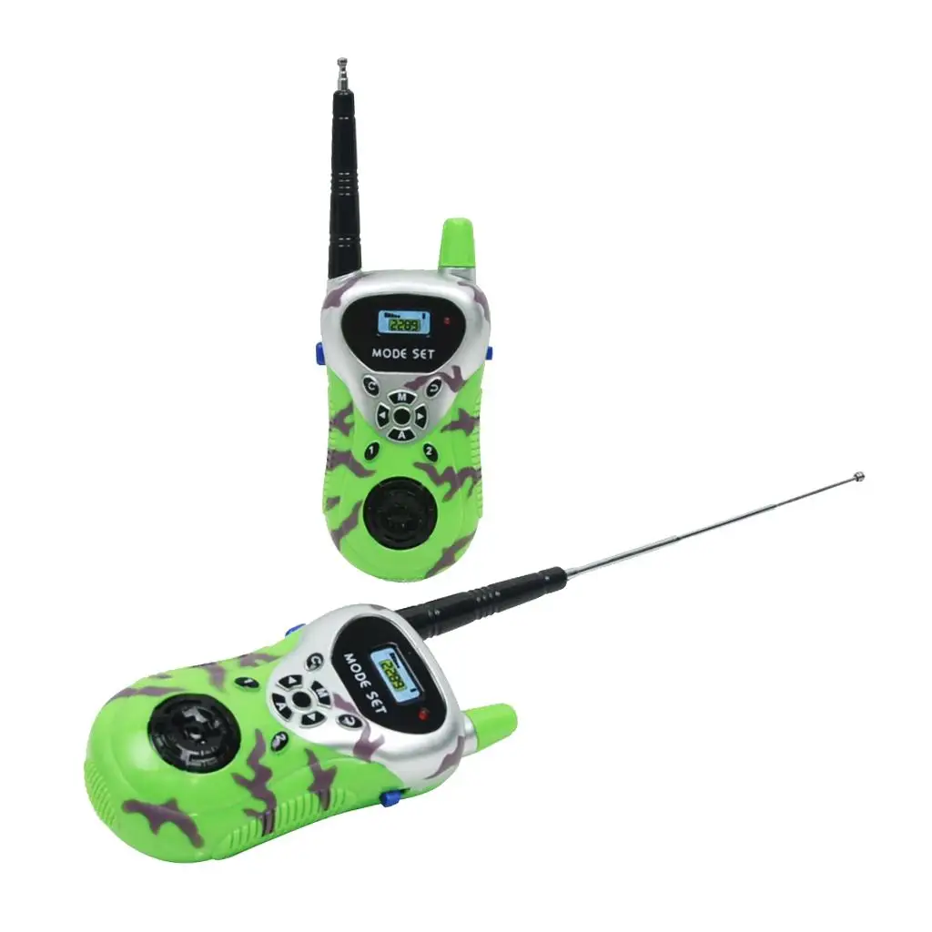 Mini Walkie Talkies Children Toy Set Green Plastic Intercom for Outdoor Adventure Gift