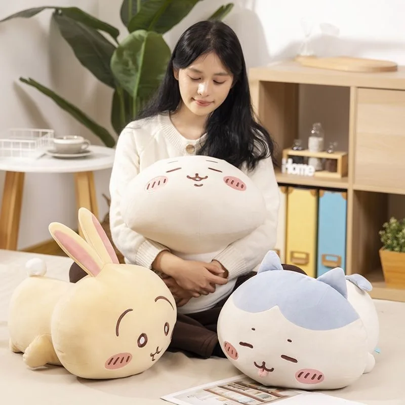 

Anime 2026 New Chiikawa Usagi Hachiware Lying Down Pillow Sleeping Position Lying Down Plush Doll Send Children Birthday Gift