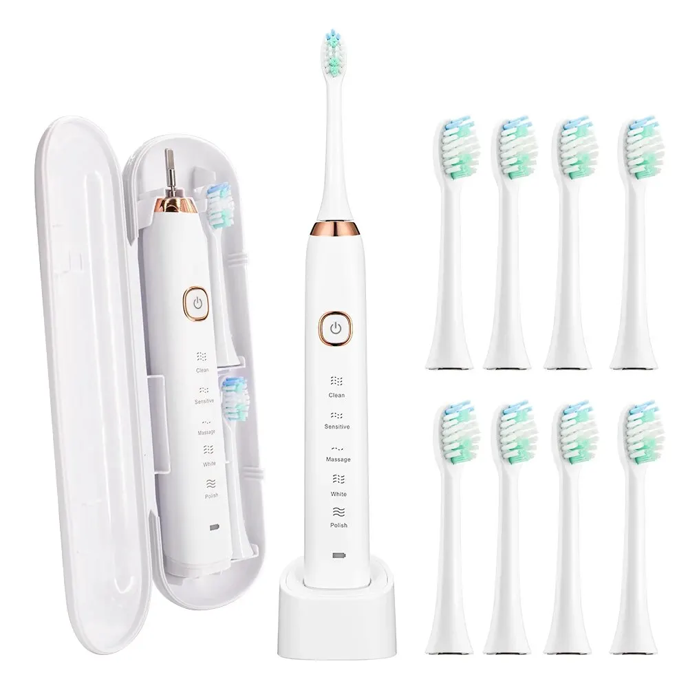 Sonic Elektrische Zahnbürste Smart Ultraschall Dental Zähne Bleaching Wiederaufladbare Erwachsene Zahnbürste Sarmocare S100 Mit 8 Bürstenkopf