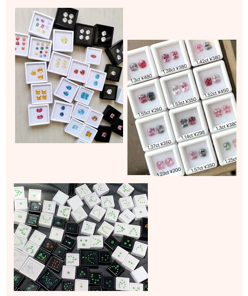 Lot of 70 Transparent Gem Display Box Top Glass Pendant Bead Charms Storage Jar Collection for Gemstone Diamond Holder Container