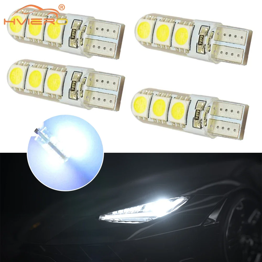 

4Pcs Car LED Signal Lamps Silicone Shell Lights Bulb T10 194 W5W DC 12V Canbus 6SMD 5050 Led Parking Fog Tail Light Auto Lantern