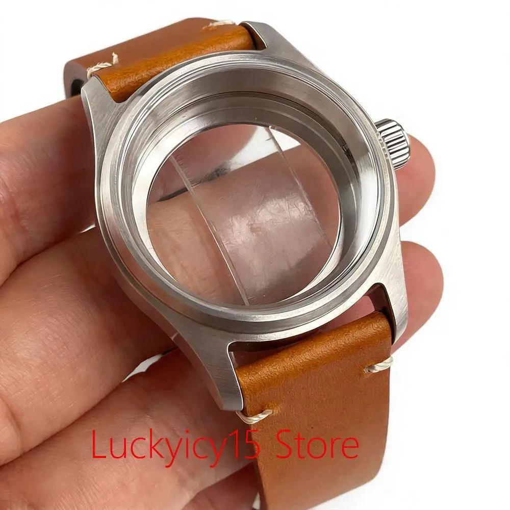 

Корпус для часов Pilot 36/39 мм с кожаным ремешком, для дайверских часов, совместим с механизмами NH35, NH36, NH70, NH72, ETA PT5000, Miyota 8215, стеклянная задняя крышка, запчасти для часов, водонепроницаемость 20ATM.