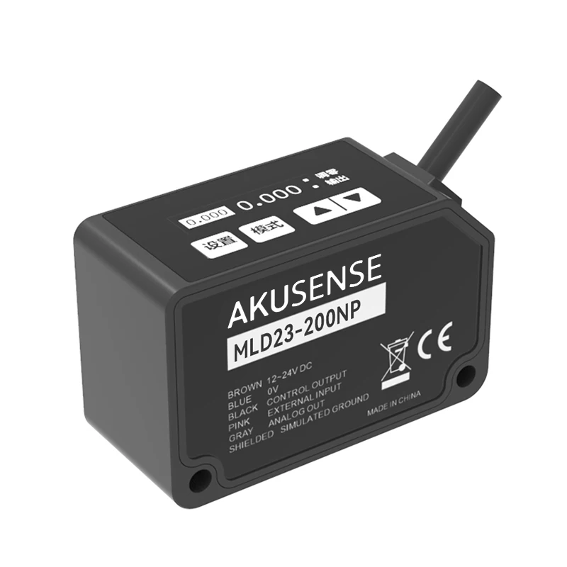 Akusense High Accuracy Analog 100mm-400mm long detection range CMOS Digital Displacement Distance Sensor