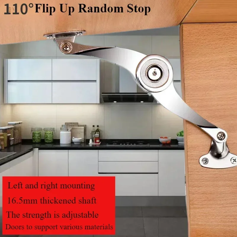 Kitchen Cabinet Hydraulic Random Stop Hinges Ajustable Soft Close Cupboard Door Hinge Lift Up Flap Stay Furniture Fittings Parts