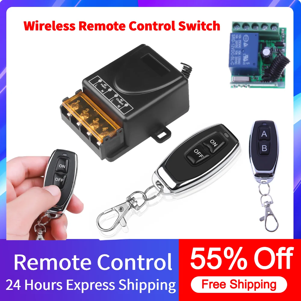 433 Mhz Universal Gate Remote Control Switch DC 12V 10A Relay Receiver Mini Module Remote Control for Gate LED Garage Door