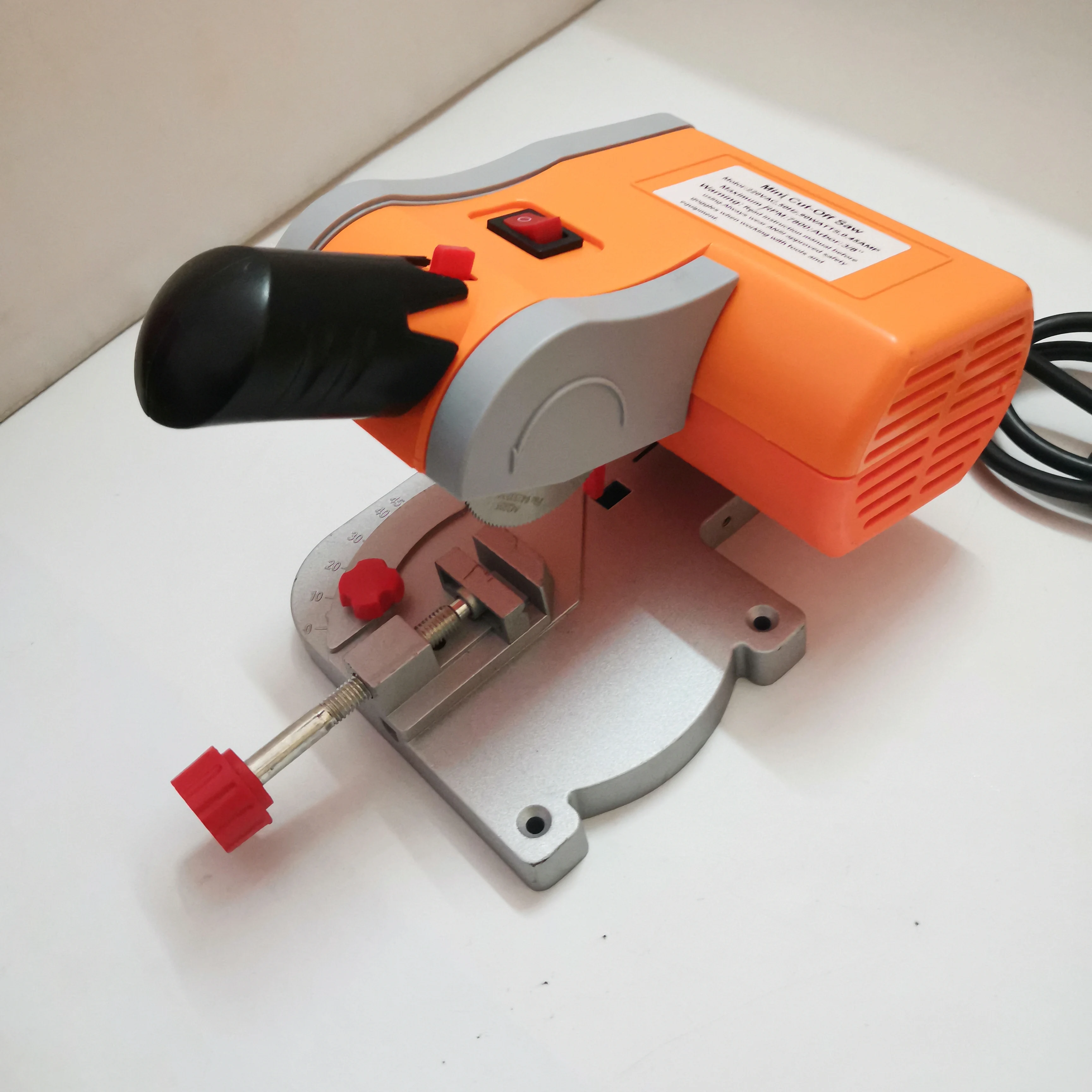 220V Table Cutting Machine Bench Mini Cut-off 0-45 Miter Saw Steel Blade 3/8