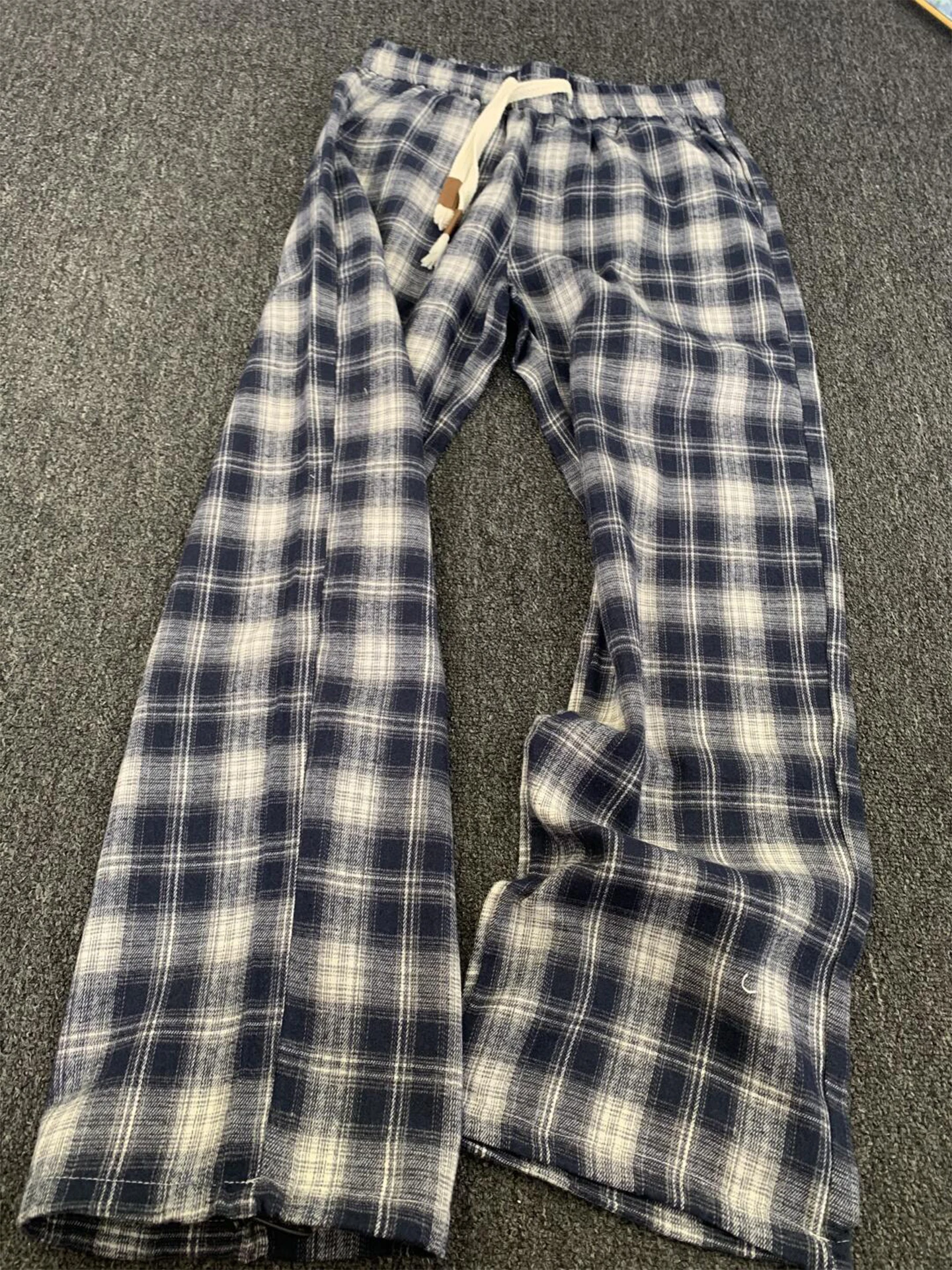 

Брюки свободного кроя в клетку для мужчин, осенние прямые брюки с широкими штанинами, брюки Cleanfit American Sle, молодежная повседневная одежда в стиле Casual