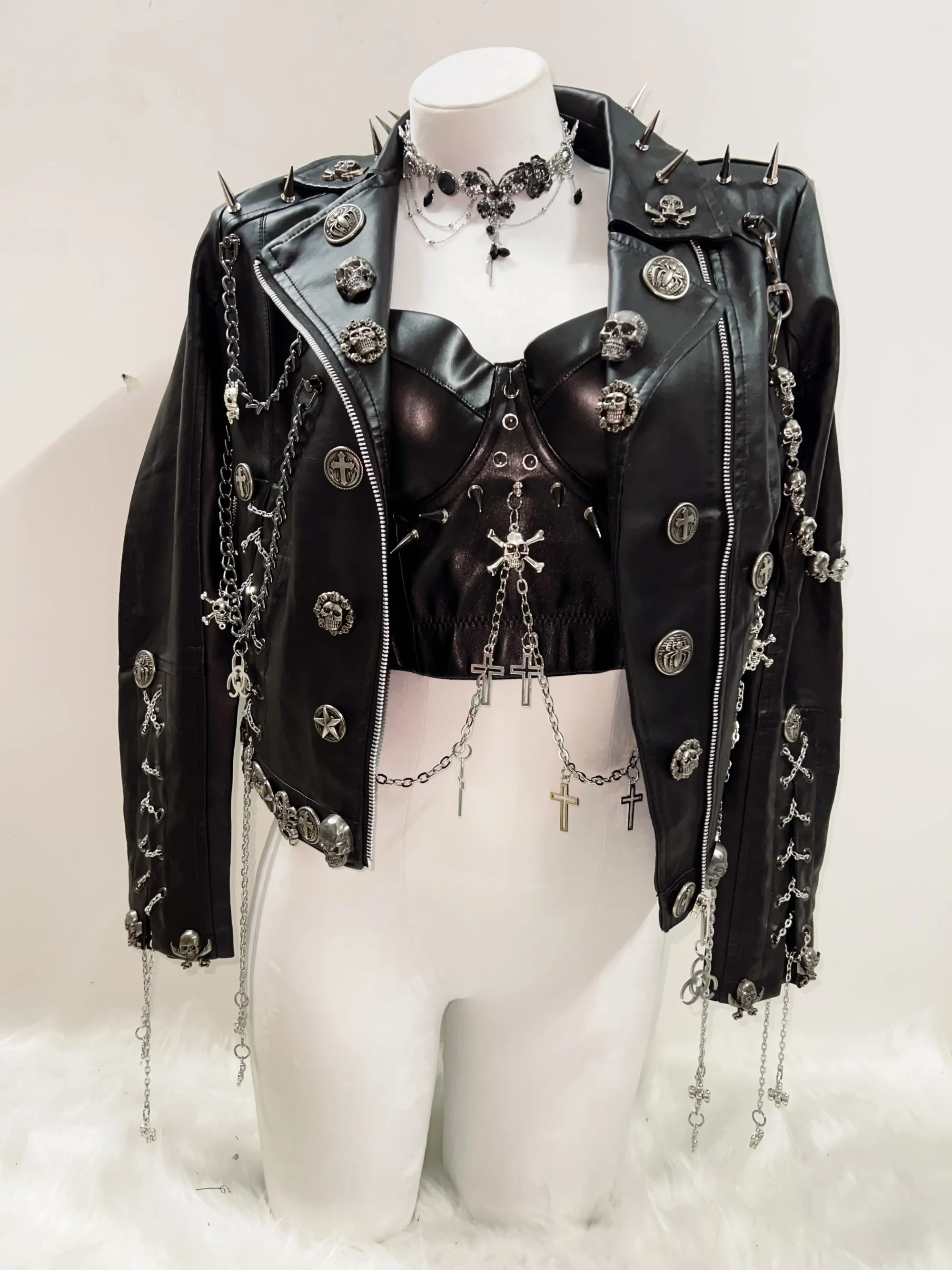gothic clothes Skull Jacket vintage Jacket Punk Jacket y2k Jacket