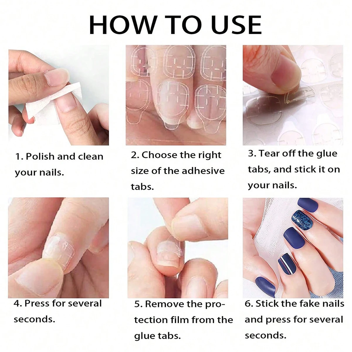 25 Sheets/600 PcsDouble Side Nail Glue Sticker Adhesive Tabs for Fake Nails Supre Sticky Waterproof Breathable Jelly Glue image 3