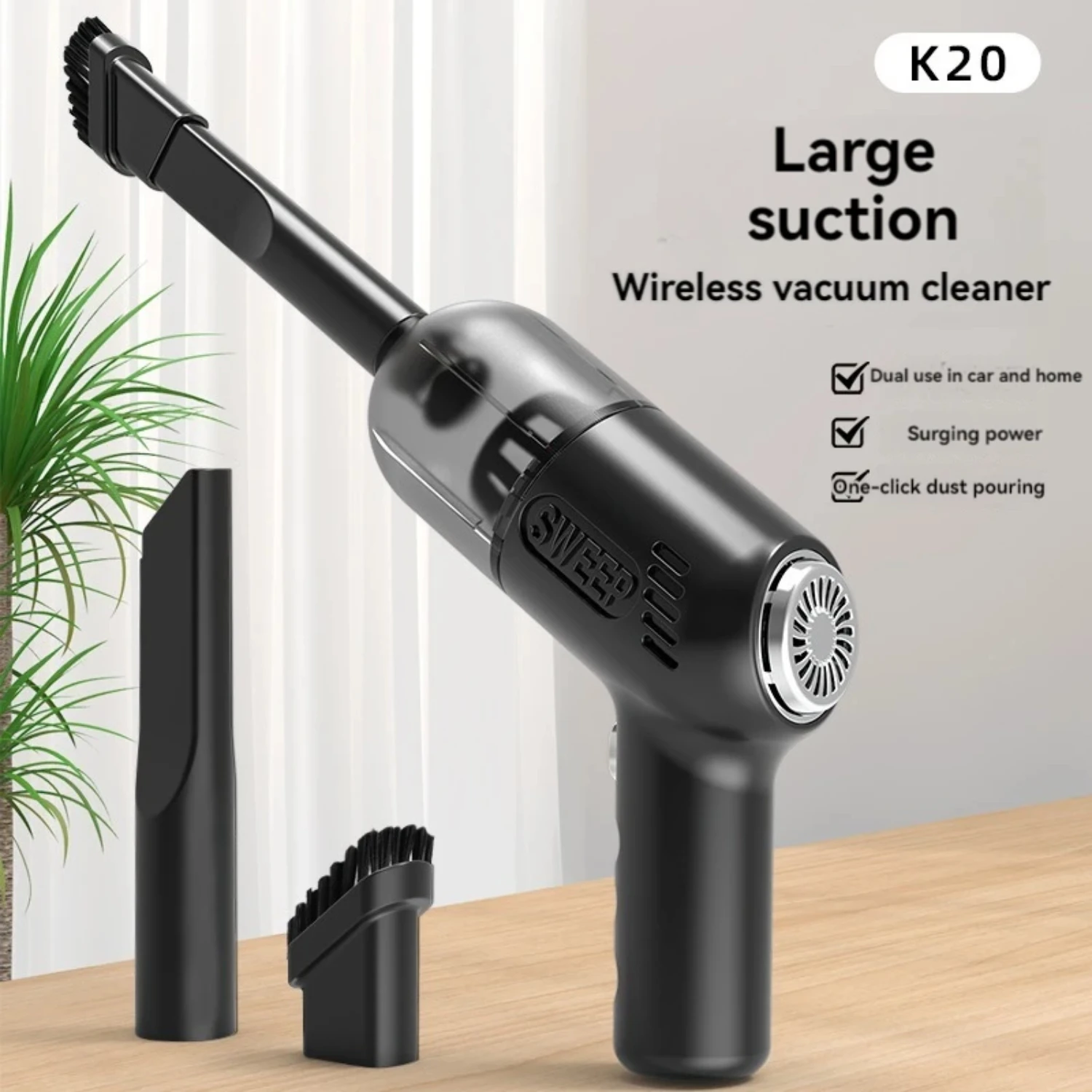 Powerful, efficient portable mini wireless vacuum cleaner for convenient handheld cleaning in small spaces: Strong suction solut