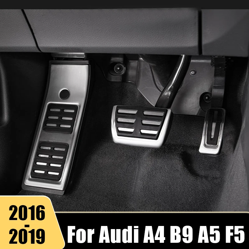 

For Audi A4 B9 A5 F5 2016-2019 Car Foot Fuel Accelerator Pedal Brake Clutch Pedals Cover Non Slip Pad Accessories