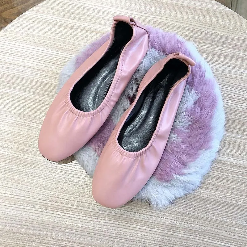 Spring and autumn soft leather egg roll shoes shallow mouth boat shoes ballet flat single shoe women