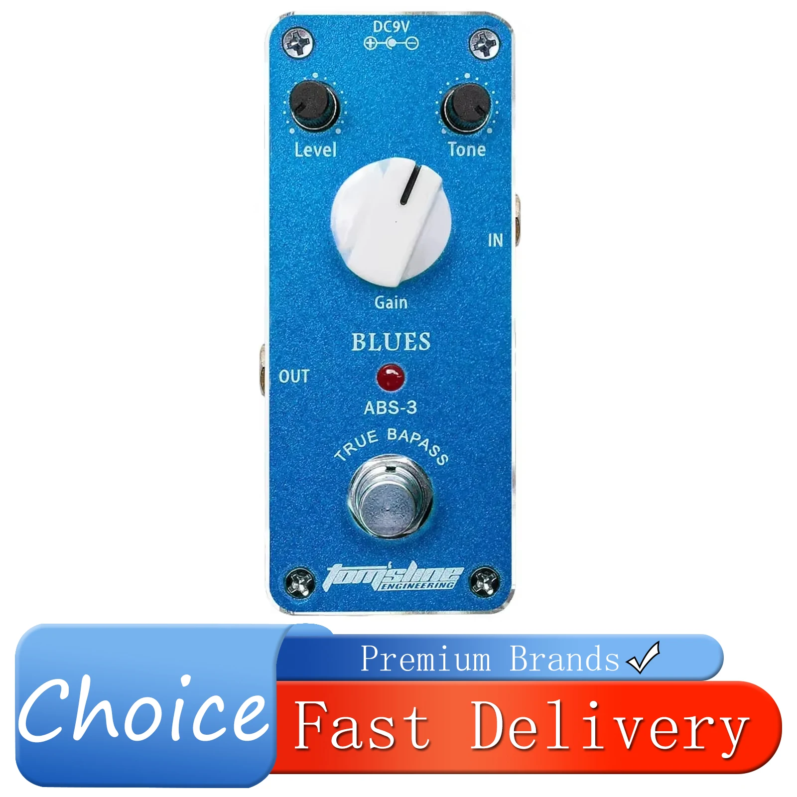 AROMA Blues Electric Guitar Effect Pedal Mini Analogue Blues Electric Distortion Effect True Bypass Pedal ABS-3 Guitar Accessory