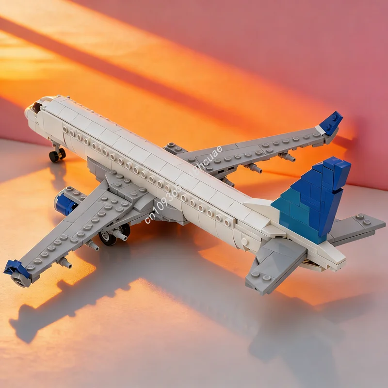 

450 деталей MOC, рекламный конструктор «Авиалинии», модель Embraer United Express, строительные блоки, архитектурные кирпичи, рождественские подарки, игрушка для детей