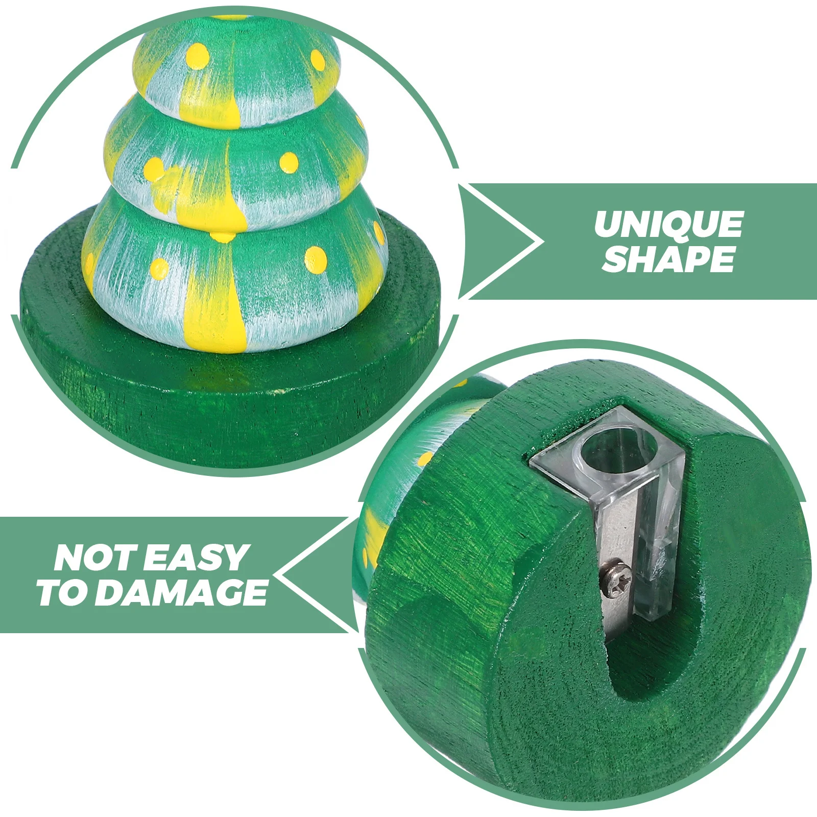 Temperamatite festivo per albero di Natale Temperamatite manuale compatto Kawaii per matite colorate Eyeliner Sopracciglio Decorazioni natalizie