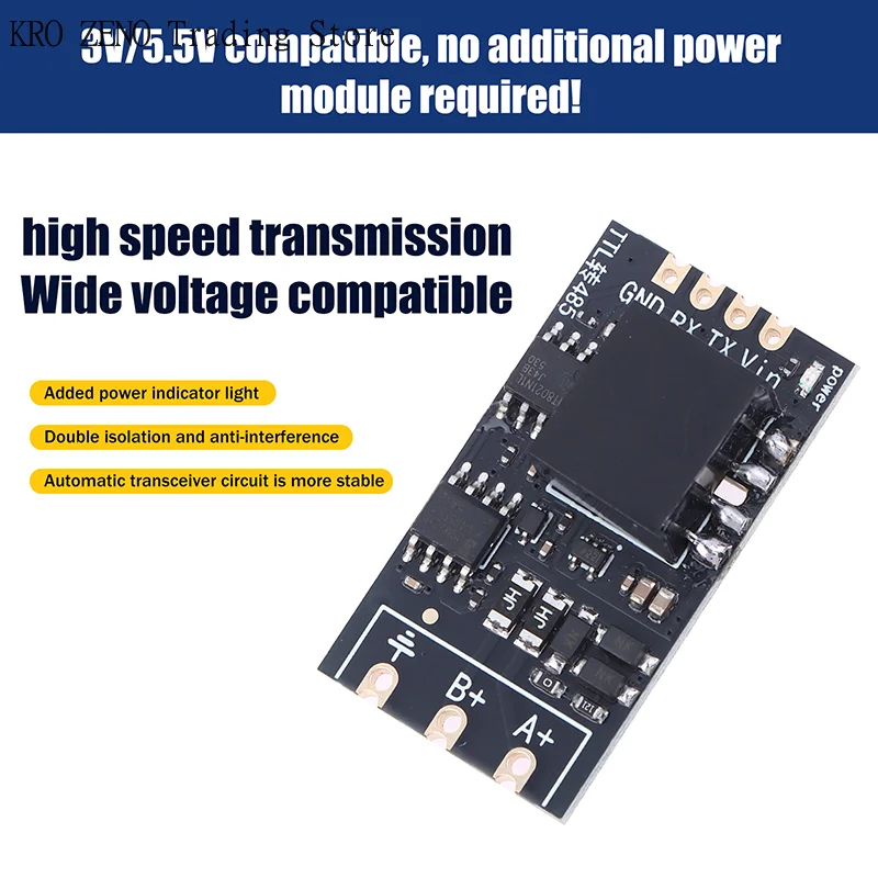 1/2Pcs Isolated TTL To RS485 Level Board Module Serial Automatic Reverse High Speed 2Mbps Half-duplex Communication Isolation
