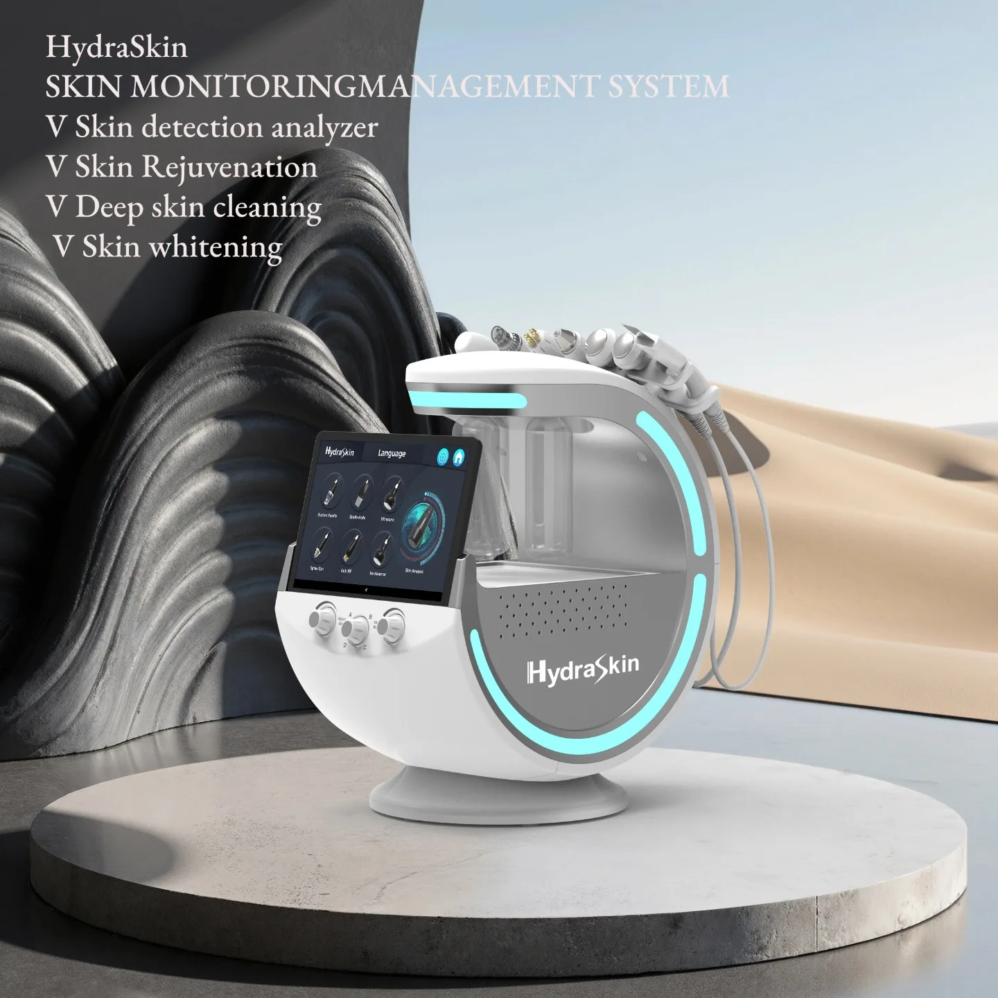 

Intelligent Ice Blue Facial Skin Analysis Machine Ultrasonic Rejuvenation High Pressure Oxygen Facial Grinder for Beauty Care