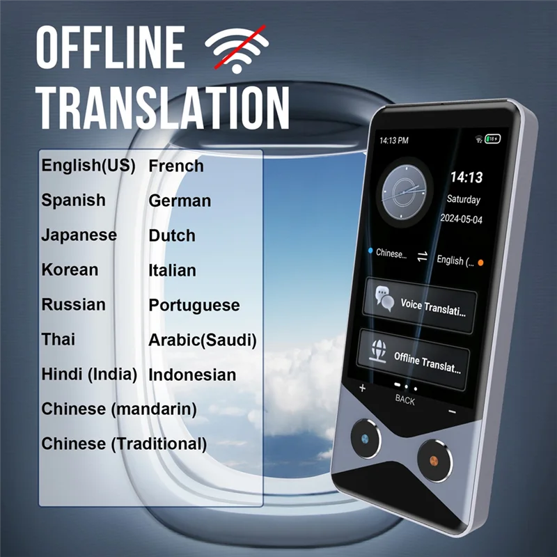 ABZW V9000 3.7INCH 4G/WIFI/Hotspot Translator Qualcomm Processor RAM 1G+ROM16G Support 137 Languages 5-Megapixel HD Camera