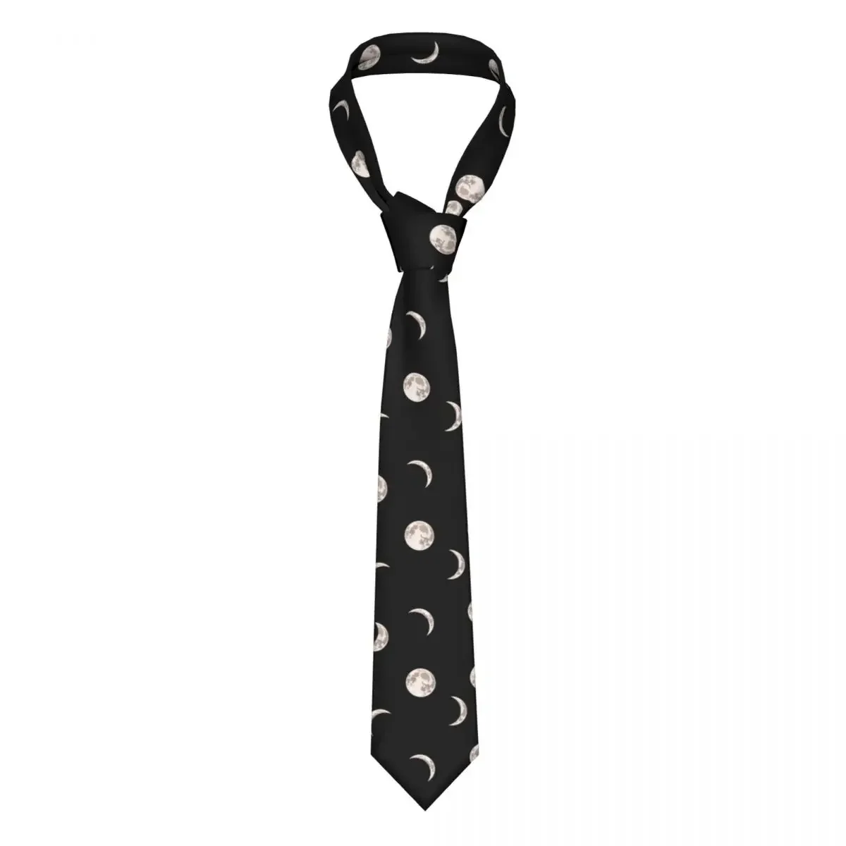 Mens Tie Classic Skinny Moon Night Sky Neckties Narrow Collar Slim Casual  Accessories Gift