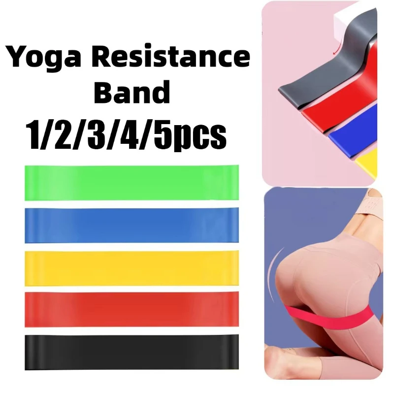 1/2/3/5pcs High Elasticity Tensile Band Resistance Band Yoga Fitness Band Stretching Band Multifunctional Hip Loop Elastic Ring