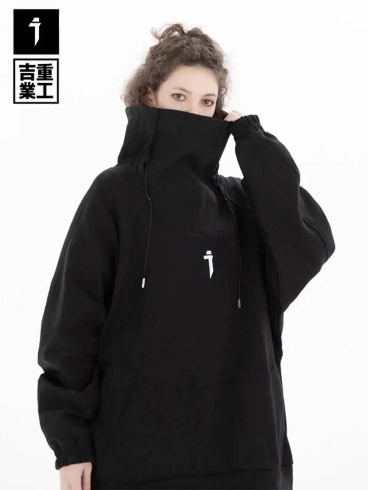 Man Coat Sweatshirt Autumn Winter Streetwear Hip HopTurtleneck Techwear Fleece Lined Hoodie  Unisex Loose Casual Oversize Jacket