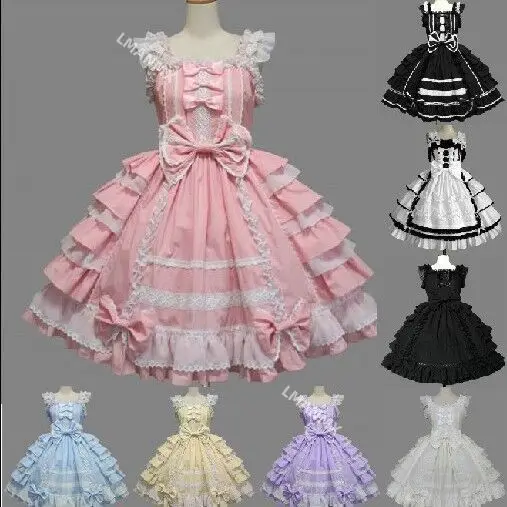 6 Types Prinses Meisje Jurk Halloween Victoriaanse Gothic Lolita Jurk Cosplay Kostuum Gelaagde Vrouwen Party Meid Jurk