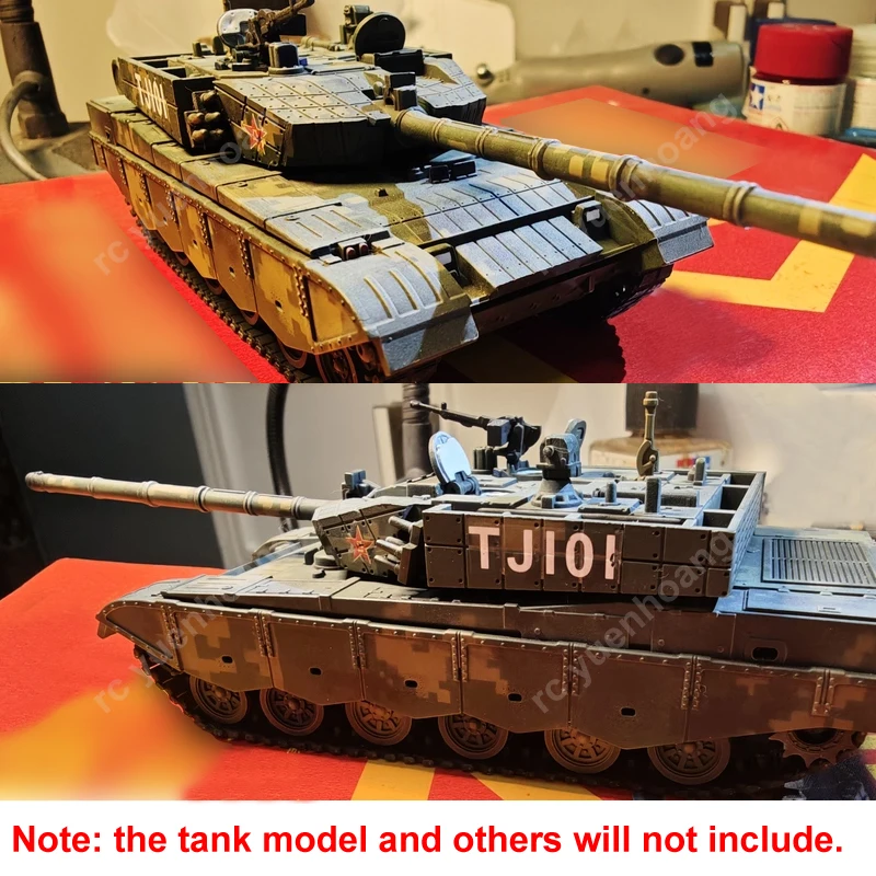 1 Zestaw Skala 1/72 Zmontowane Ogniwa Gąsienicowe do Czołgu RC M1A2/99A/Leopard 2 z Ruchomymi Gąsienicami i Metalowym Kołkiem - Części do Ulepszenia z Statycznych na Dynamiczne