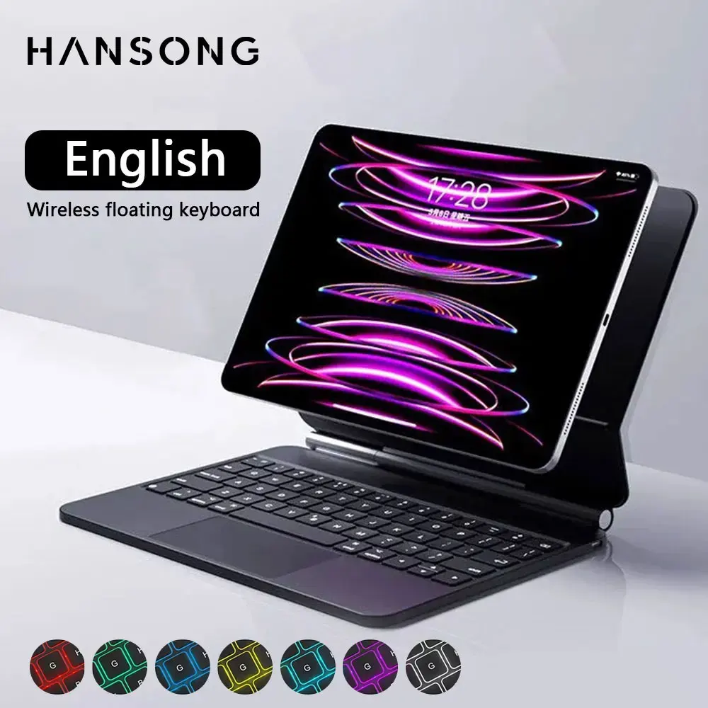 Hansong Magic Keyboard for iPad Air 11 13 M2 2024 Pro 11 13 M4 Air 6 for iPad Pro 11 12.9 10th Gen 10.9 6th 5th 4th Cover Case