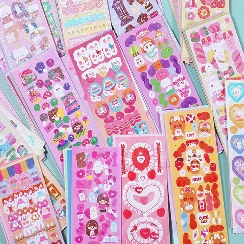 Imagem -03 - Série Sortida Desenhos Animados Adesivos Conjunto Pacote Menina Crianças Deco Scrapbooking Diário Álbum Estético Bonito Kawaii Artesanal Brinquedo Diy 200 Peças