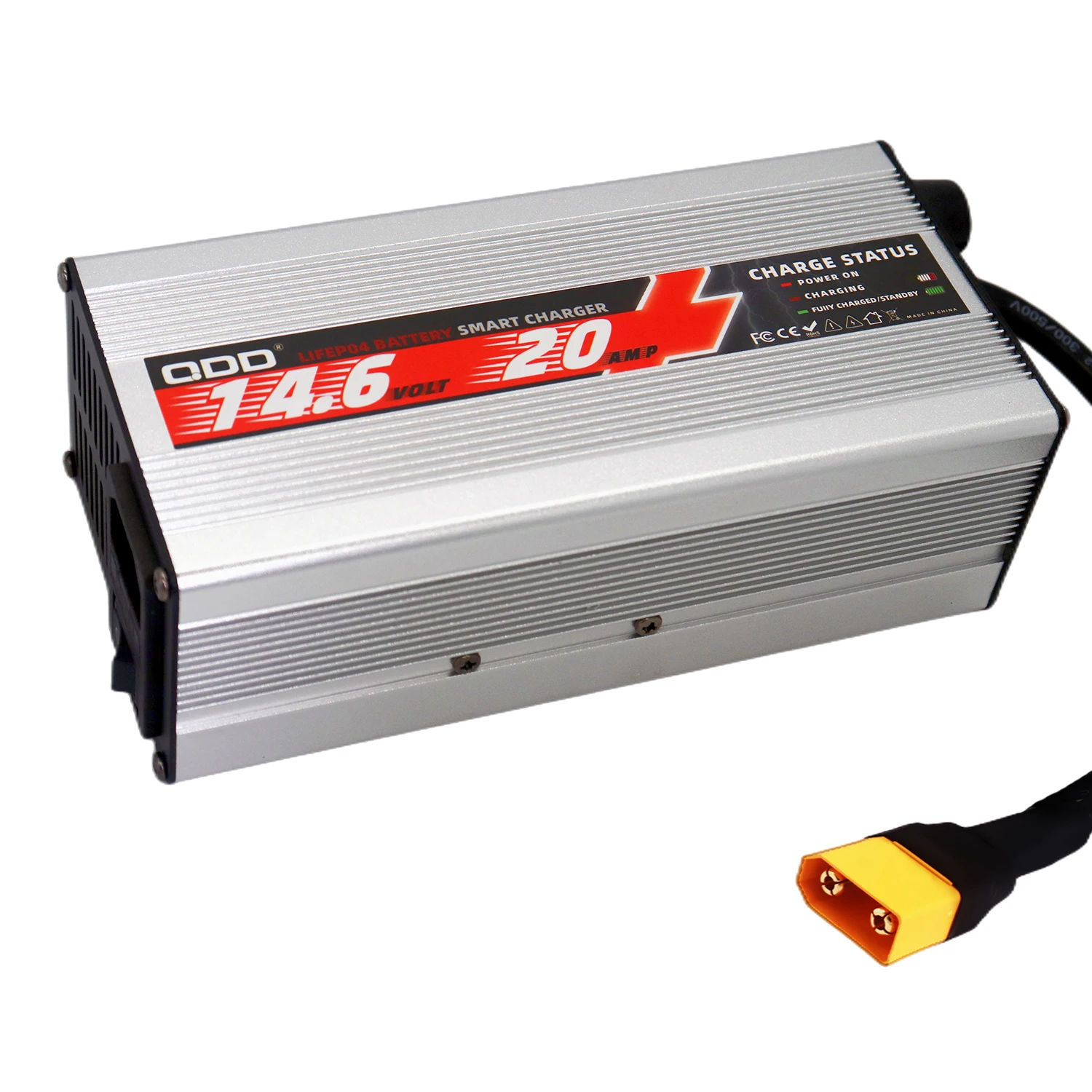 

14.6V 20A LiFePO4 Battery Charger Suitable for 4S 12.8V Lithium Battery Pack with XT90 Connector Fast Charger