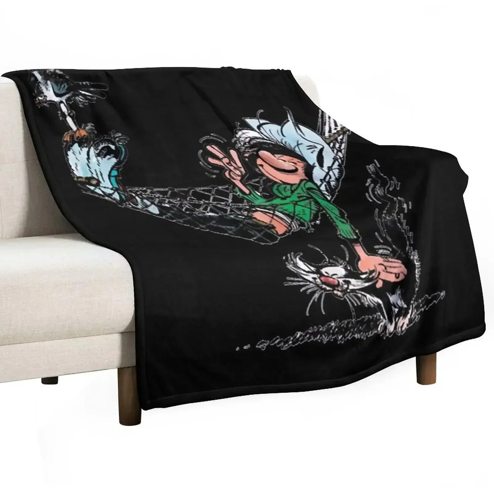 

Gaston Lagaffe Throw Blanket Durable Warm Blanket for Daily Home Use