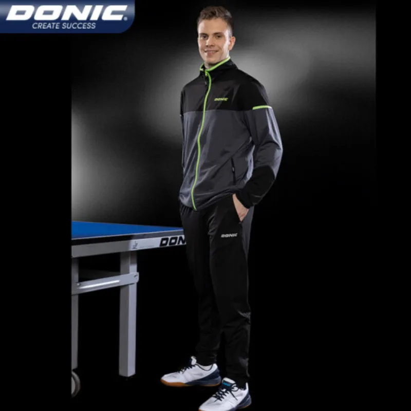 Autêntico donic tênis de mesa roupas terno das mulheres dos homens camisa esportiva treino correndo calças primavera outono ping pong conjunto