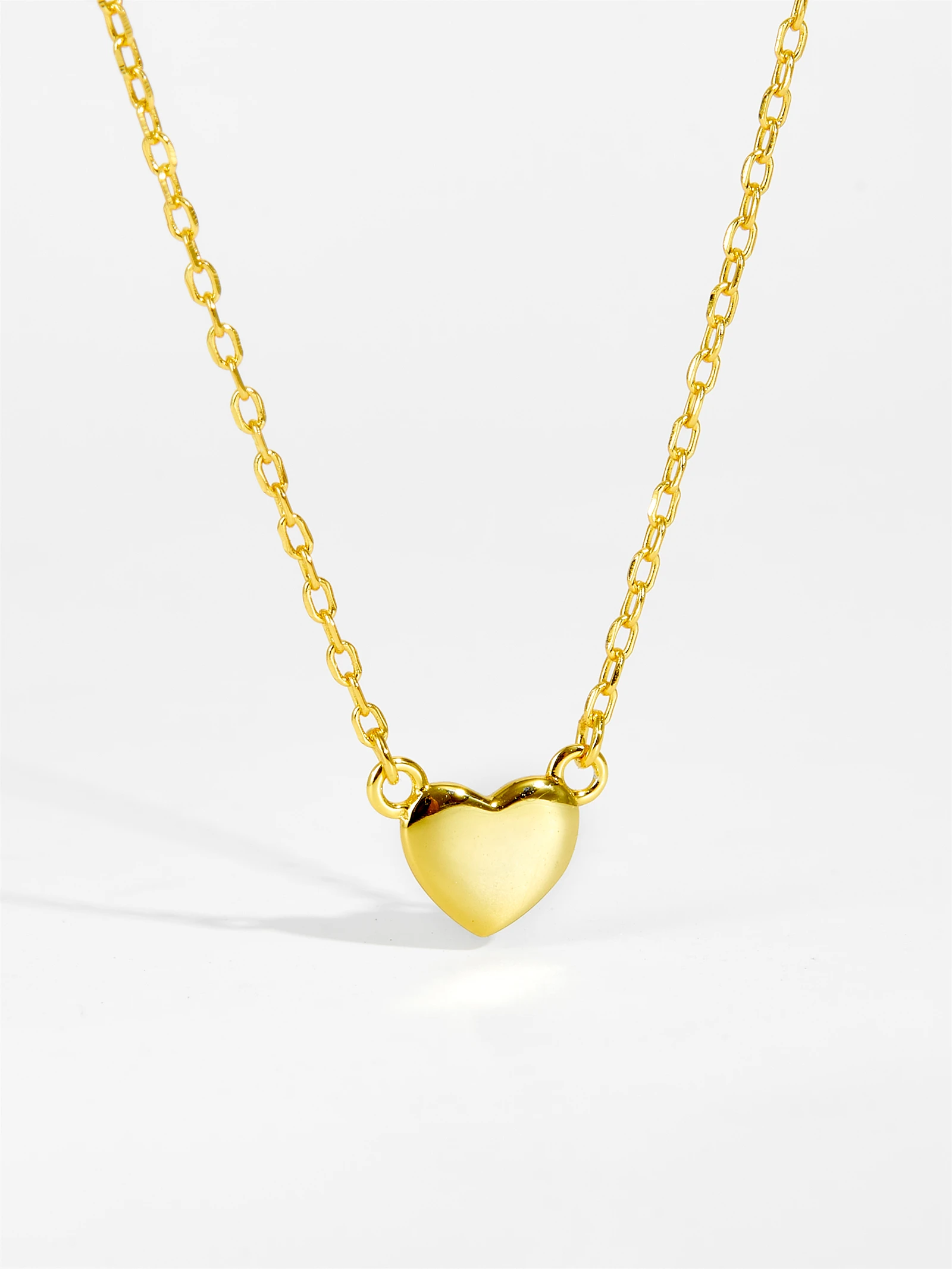 ANDYWEN 925 Sterling Silver Gold Small Plain Heart Pendant Necklace Chain Choker Wedding Women Definite 2023 Fine Jewelry — zdjęcie 2