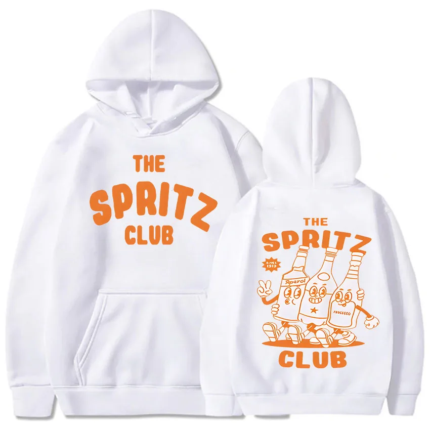 Aperol Spritz Club Hoodies Men\'s Harajuku Vintage Cocktail Sweatshirts Unisex Round Neck Long Sleeve Social Retro Pullovers Tops