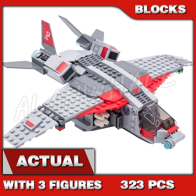 

323 шт. Super Fighter Revenger Captain and The Skrull Attack Quinjet Plane 11235 Строительные блоки игрушки, совместимые с моделью
